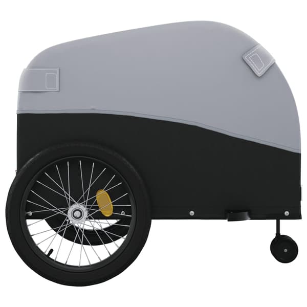 vidaXL cykelanhænger, sort og grå, 45 kg, jern