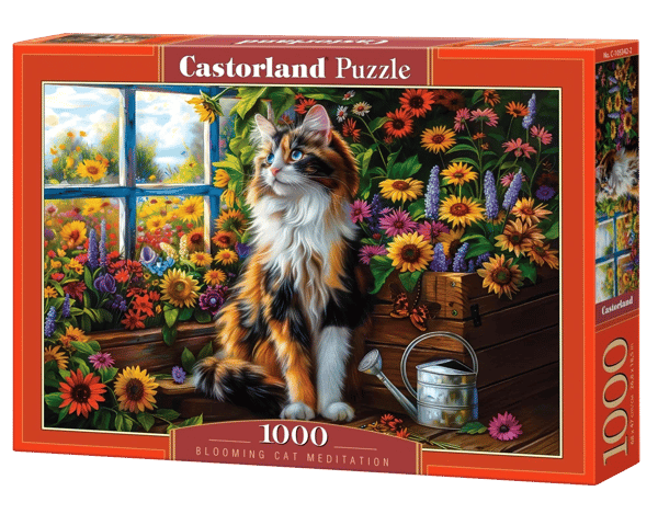 Pussel 1000 brikker C-105342-2 blomstrende kat Medling