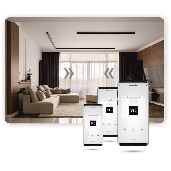 WiFi (Zigbee 3.0) Tuya elektrisk gardinstang 3,2m - komplet sæt