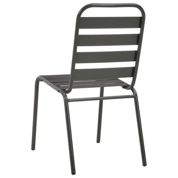 vidaXL Stapelbara trädgårdsstolar, set om 2, stål, grå