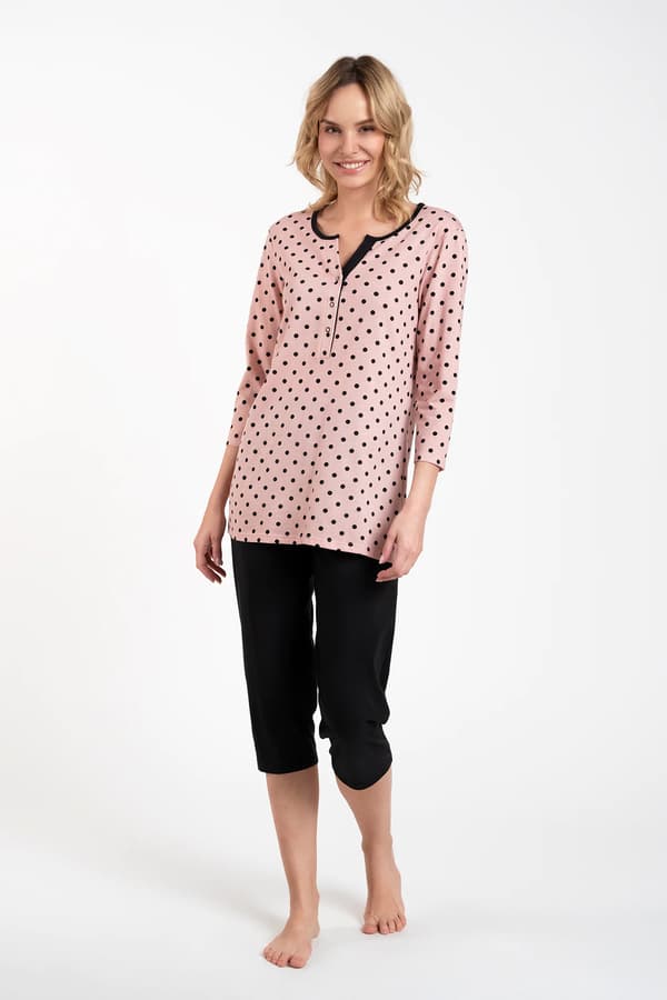 Marit dampyjamas med 3/4-ärmar, 3/4-byxor S