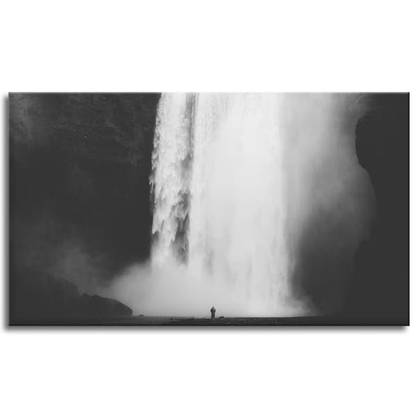 Canvastavla Svartvitt vattenfall 120x70 cm