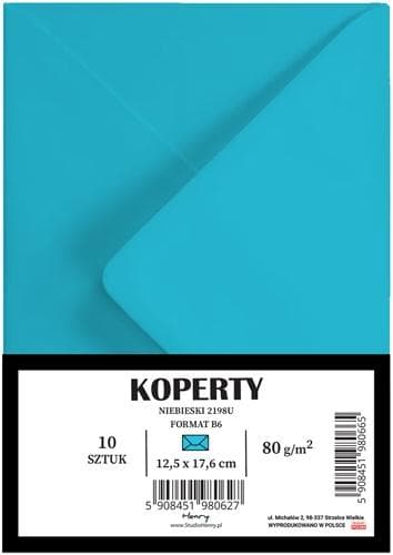 B6 blå kuverter 10 stk.