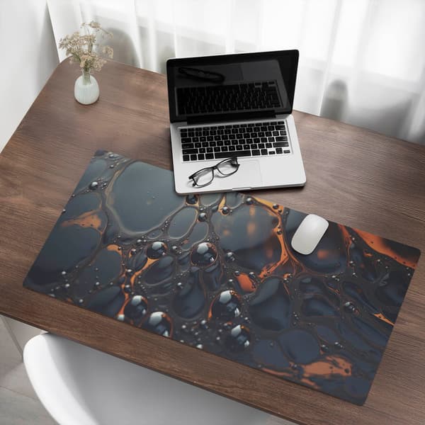 Liquid Bubbles musemåtte til skrivebord, tastatur og bærbar computer 100x50 cm