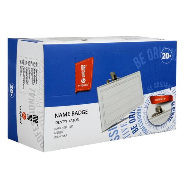 MemoBe ID-bricka med klämma (20 st)