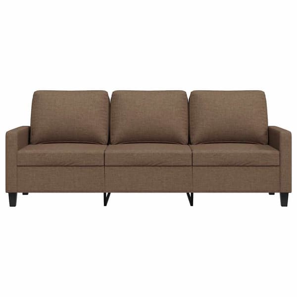 vidaXL 3-sitssoffa, brun, 180 cm, klädd i tyg