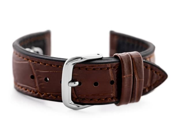 Gummirem til ur U18 - brun/sort - 22mm