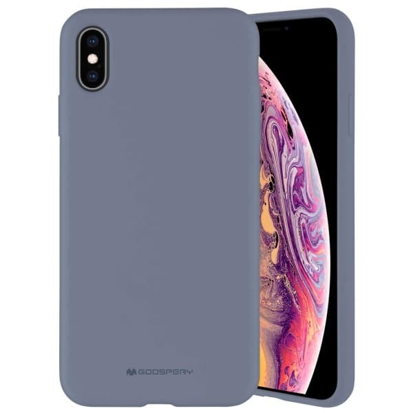 Mercury Silikone Etui til iPhone 15 Pro Max, Lavendel Grå