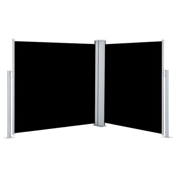 vidaXL udtrækkelig sidemarkise sort 100 x 600 cm