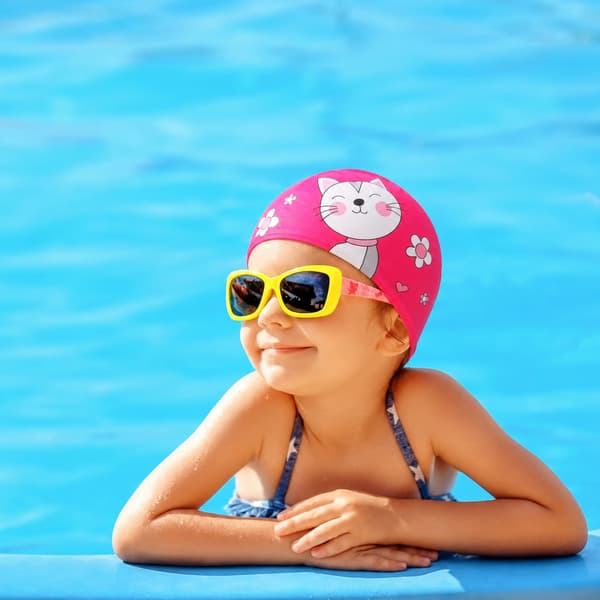 Aqua-Sport junior polyesterkasket trykt katteblomst rosa AS8642