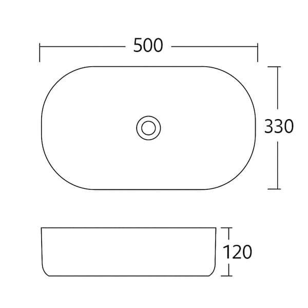 Oval bordvask 50×30 cm hvid - Aquaterris