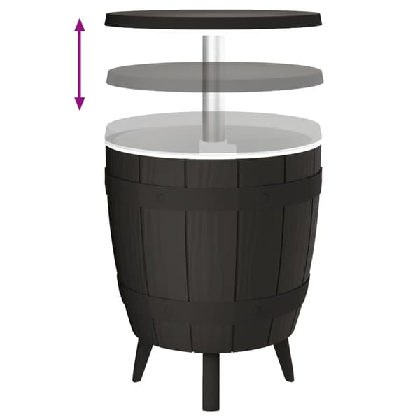 vidaXL 3-i-1 drikkekølebord sort PP