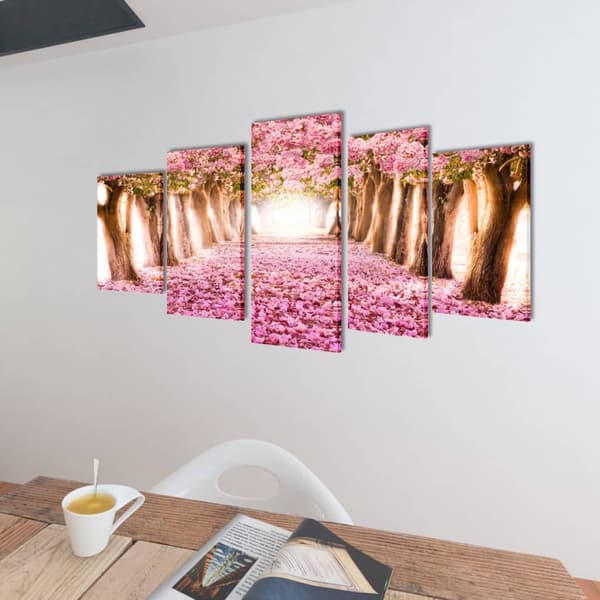 Canvastavlor set 200 x 100 cm Körsbärsblom