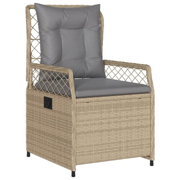 vidaXL Fåtöljer för trädgården, set om 2, beige, polyrotting