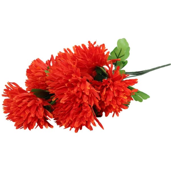 BUKETT MED 7 ORANGE KRYSANTEMUMER, DIAMETER 16 CM