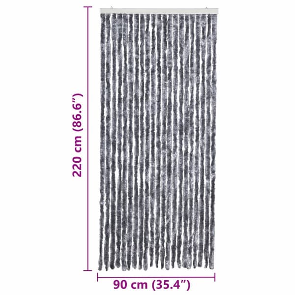 vidaXL Flugnät, Silver, 90x220 cm, Chenille