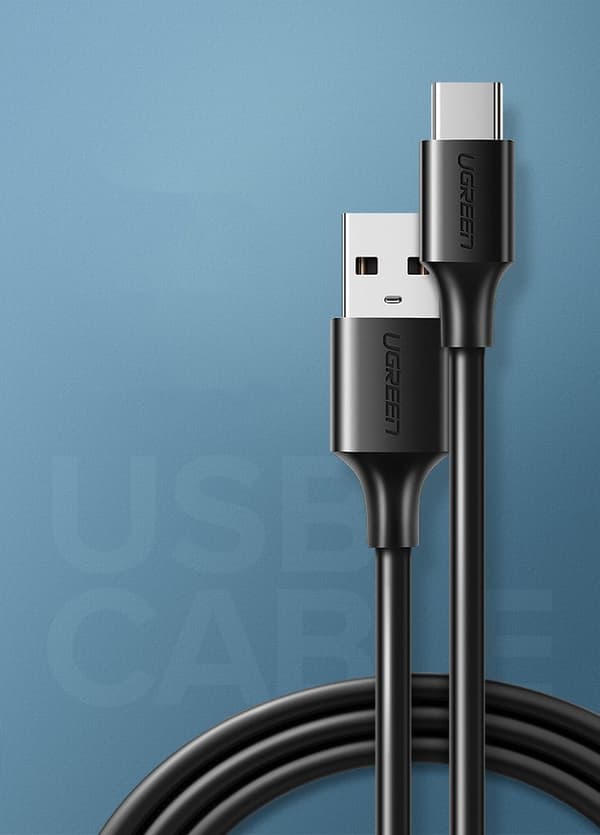 Kestävä USB - USB-C -kaapeli 480 Mbps 3A 1,5m musta
