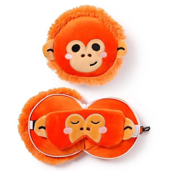 Orangutang-resekudde och ögonmask