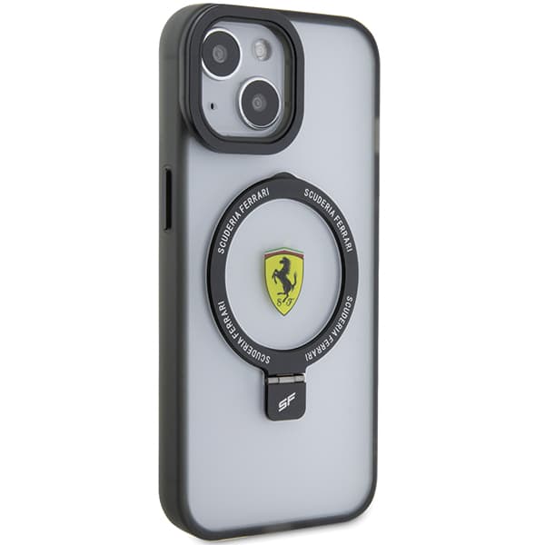 Ferrari Ring Stand 2023 Kollektion MagSafe-etui til iPhone 15, Sort