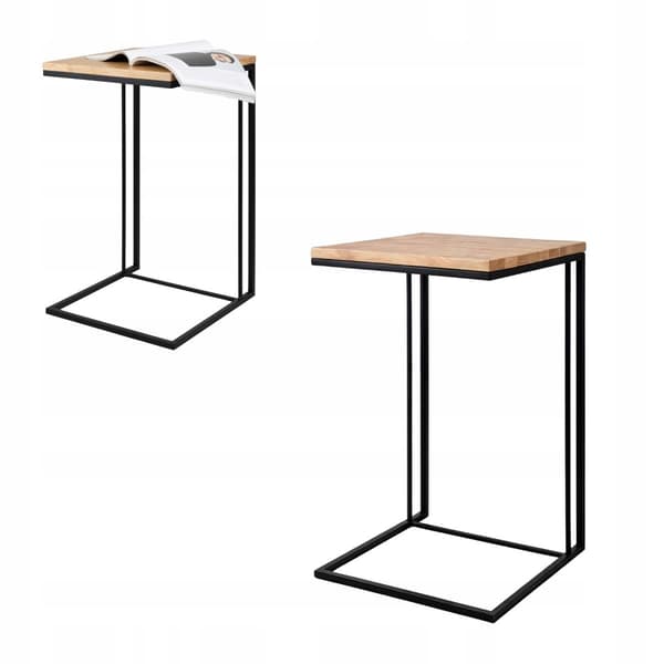 Laptopbord Ekstra Side Loft Eg Metal Sort Avila 40x40x65