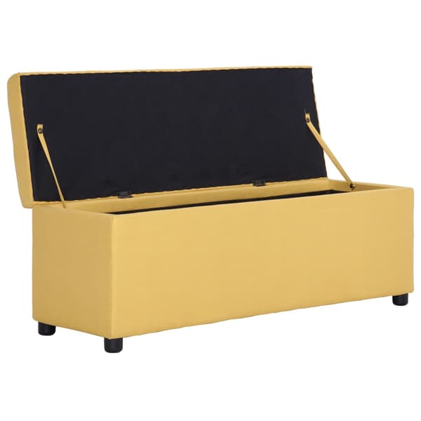 vidaXL Förvaringsbänk 116 cm gul polyester