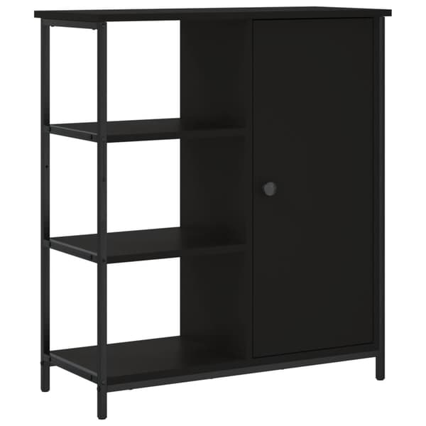 vidaXL skab, sort, 70x30x80 cm, træbaseret materiale