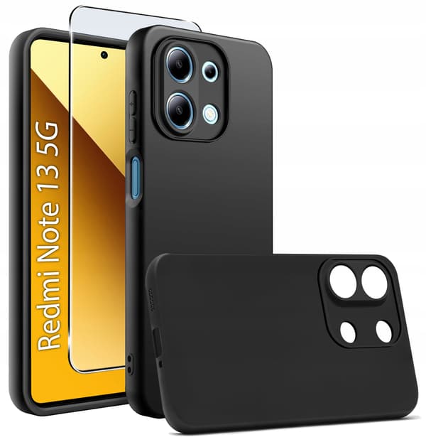 Skal till Xiaomi Redmi Note 13 5G SILIKONBAKSIDA MATTSKAL+ Glas