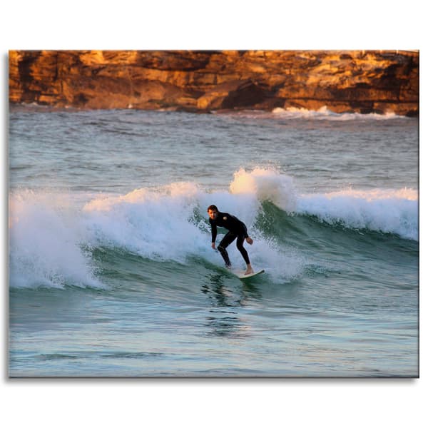 Canvastaulu Surffaaja aallolla, 100x80 cm