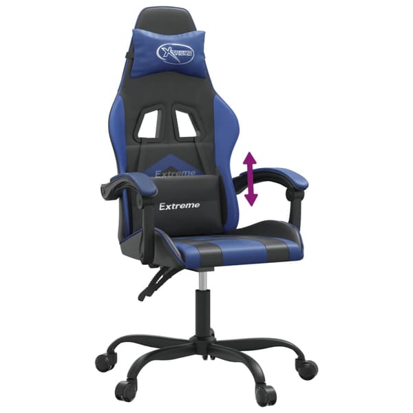 vidaXL gamingstol, sort og blå, kunstlæder