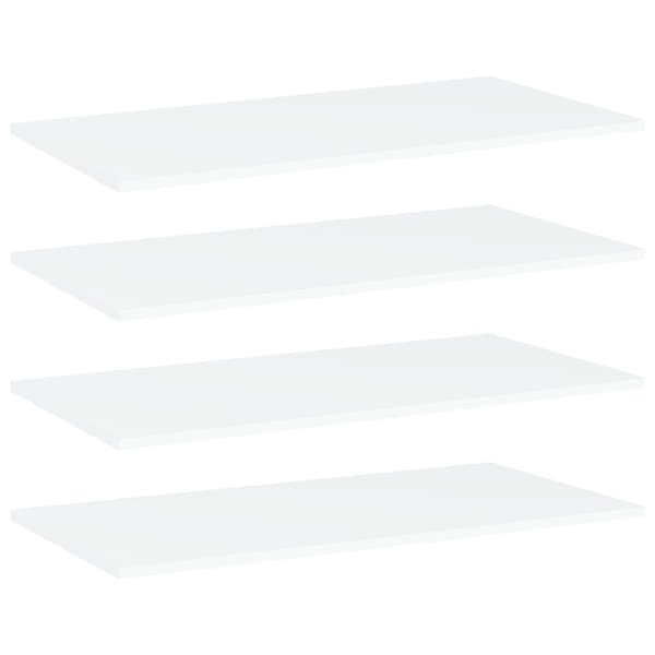 vidaXL bogreoler, 4 stk., hvide, 80x40x1,5 cm, spånplade