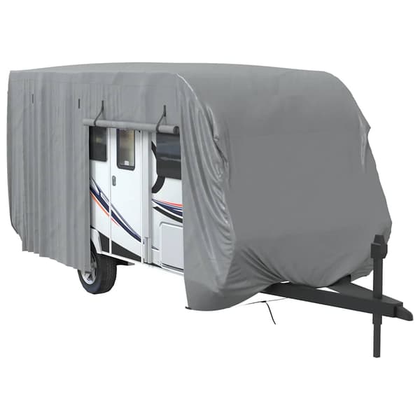vidaXL campingvognsovertræk, grå, 670x250x220 cm