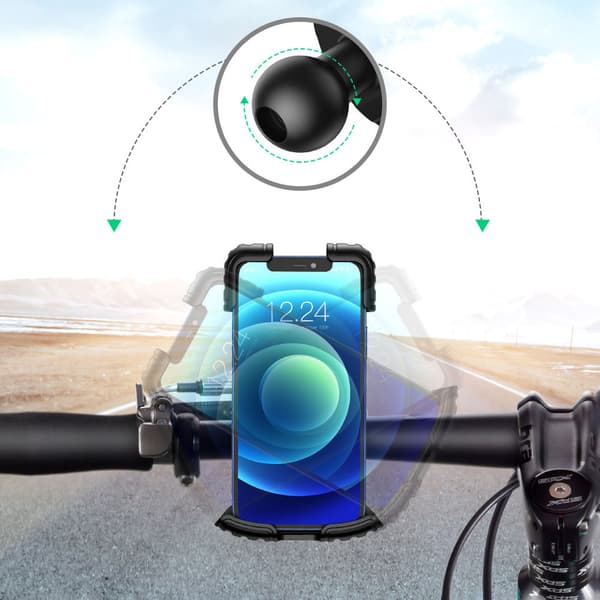 Telefonholder til cykel, motorcykel, styr, universal sort