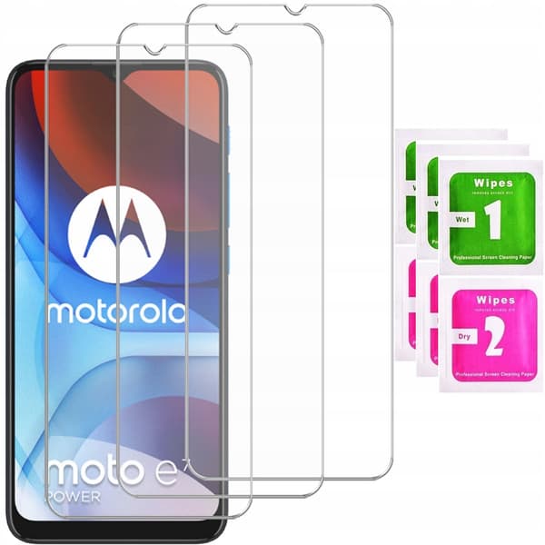 3x Härdat glas för Motorola Moto E7 Powerglas | 3-pack