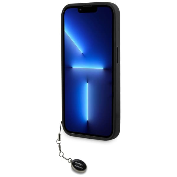 Karl Lagerfeld Saffiano Rhinsten & Charm Etui til iPhone 15 Pro Max, Sort