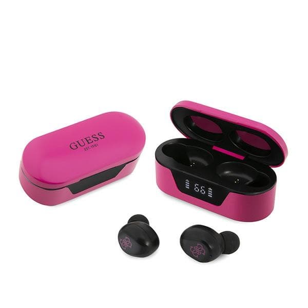 Guess Bluetooth-hörlurar GUTWST31EMTWS + dockningsstation magenta