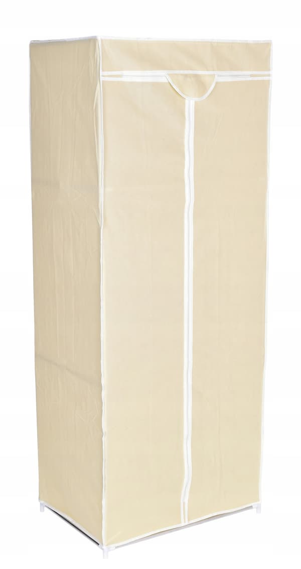 Fela textilgarderob med hyllplan - beige
