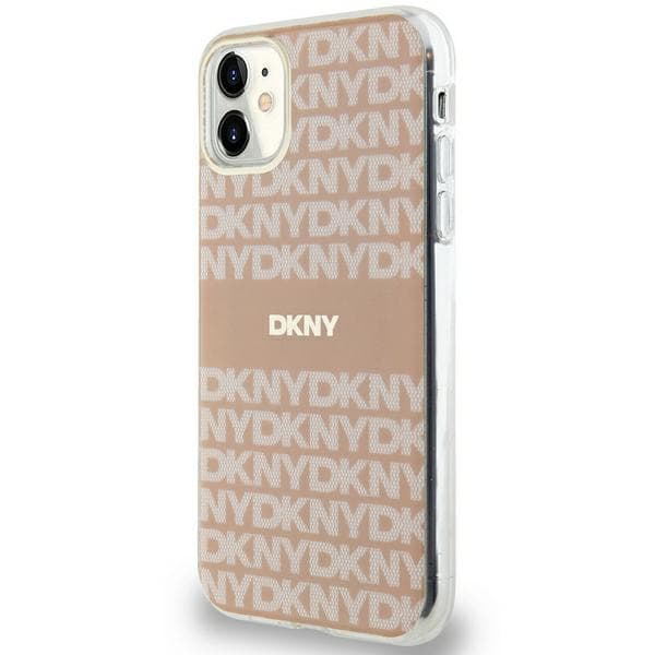 DKNY IML Mono & Stripe MagSafe-etui til iPhone 11 / Xr, lyserød