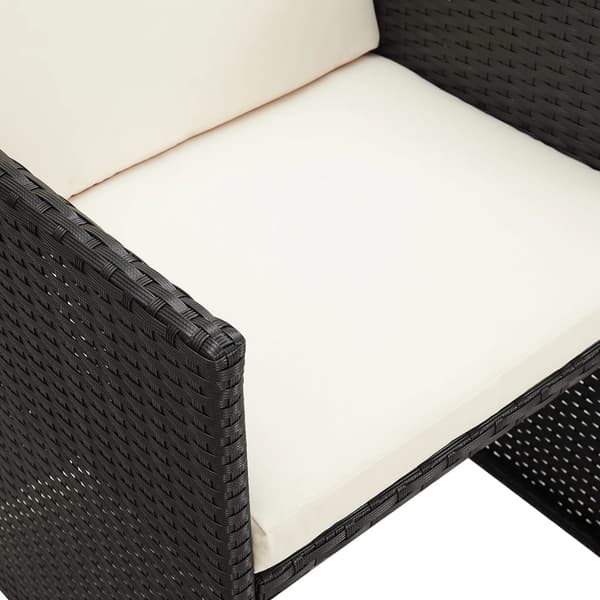 vidaXL havestole, sæt med 4, sort, polyrattan