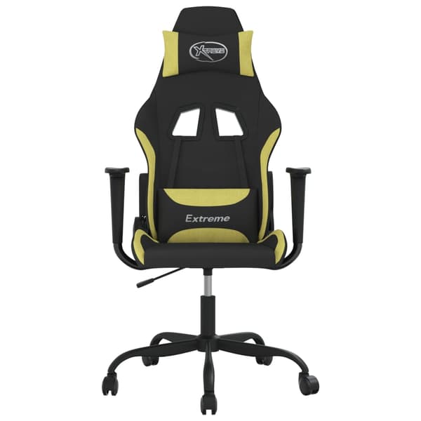 vidaXL gamingstol, sort og lysegrøn, stof