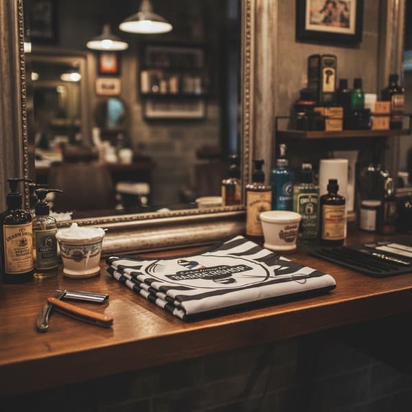 Barbermantel för en stor hårsalong