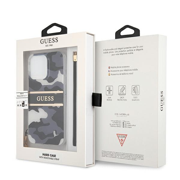 Guess Camo Strap Collection-skal till iPhone 13 Pro Max, svart