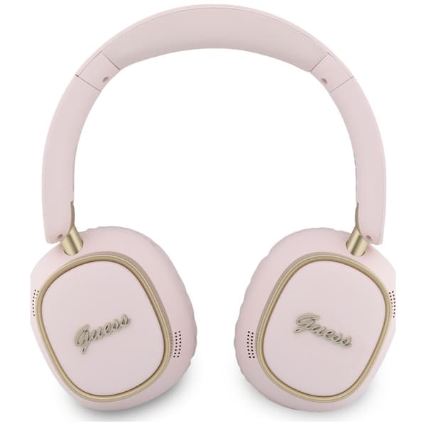 Guess Bluetooth ENC Rektangulära Metallskript Rosa On-Ear Hörlurar