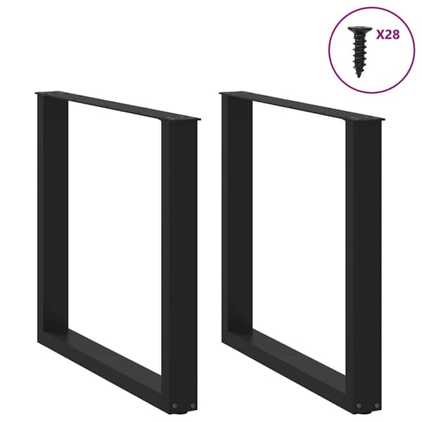 vidaXL sofabordsben, 2 stk., sort, 80x(72-73) cm, stål