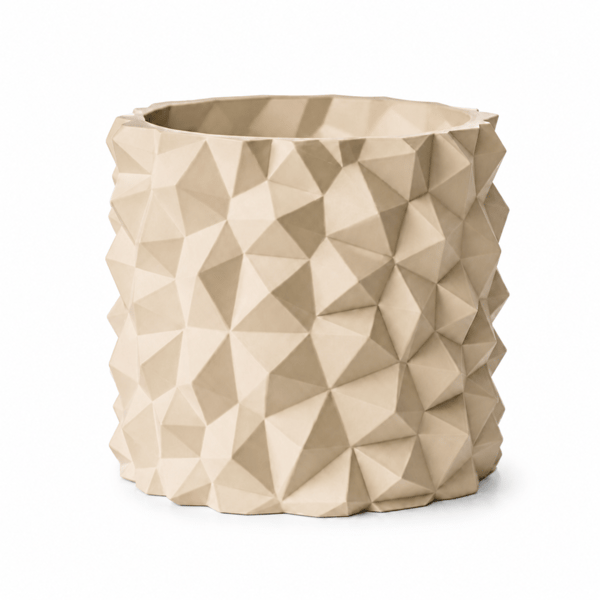 Moderne, minimalistisk beige urtepotte med steneffekt