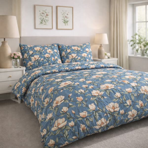 Sengesæt 200x220 100% tyk bomuld 3 dele poleret premium blomster