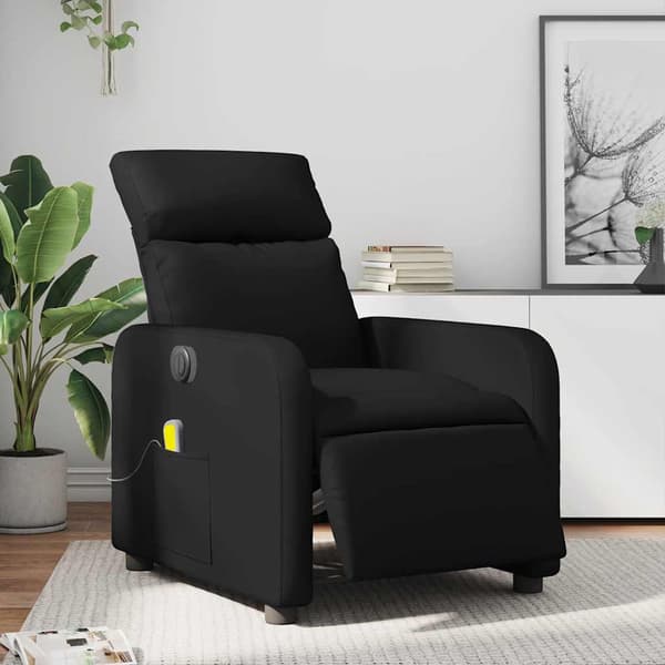 vidaXL elektrisk lænestol med massagefunktion, sort, kunstlæder