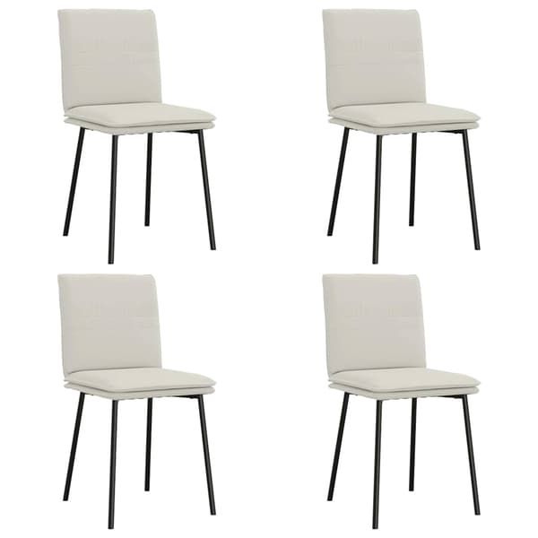 vidaXL Matstolar, set om 4, krämfärgade, klädda i sammet