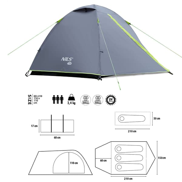 Harmaa retkiteltta NC6004 EXPLORER NILS CAMP
