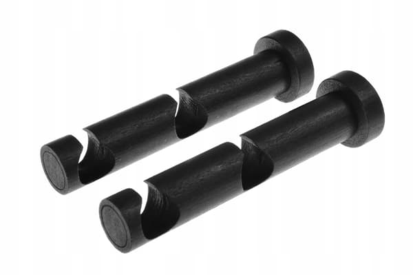 Dobbelt træbeslag til gardinstang, diameter 20 mm, sort, 2 stk.
