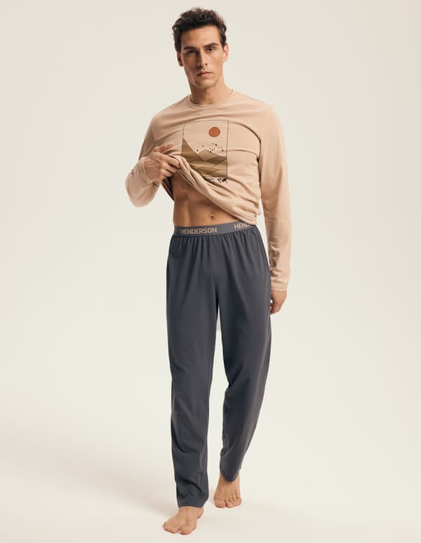 Luro Henderson Pyjamas herr | Beige, Grå 2XL